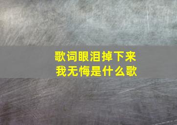 歌词眼泪掉下来 我无悔是什么歌